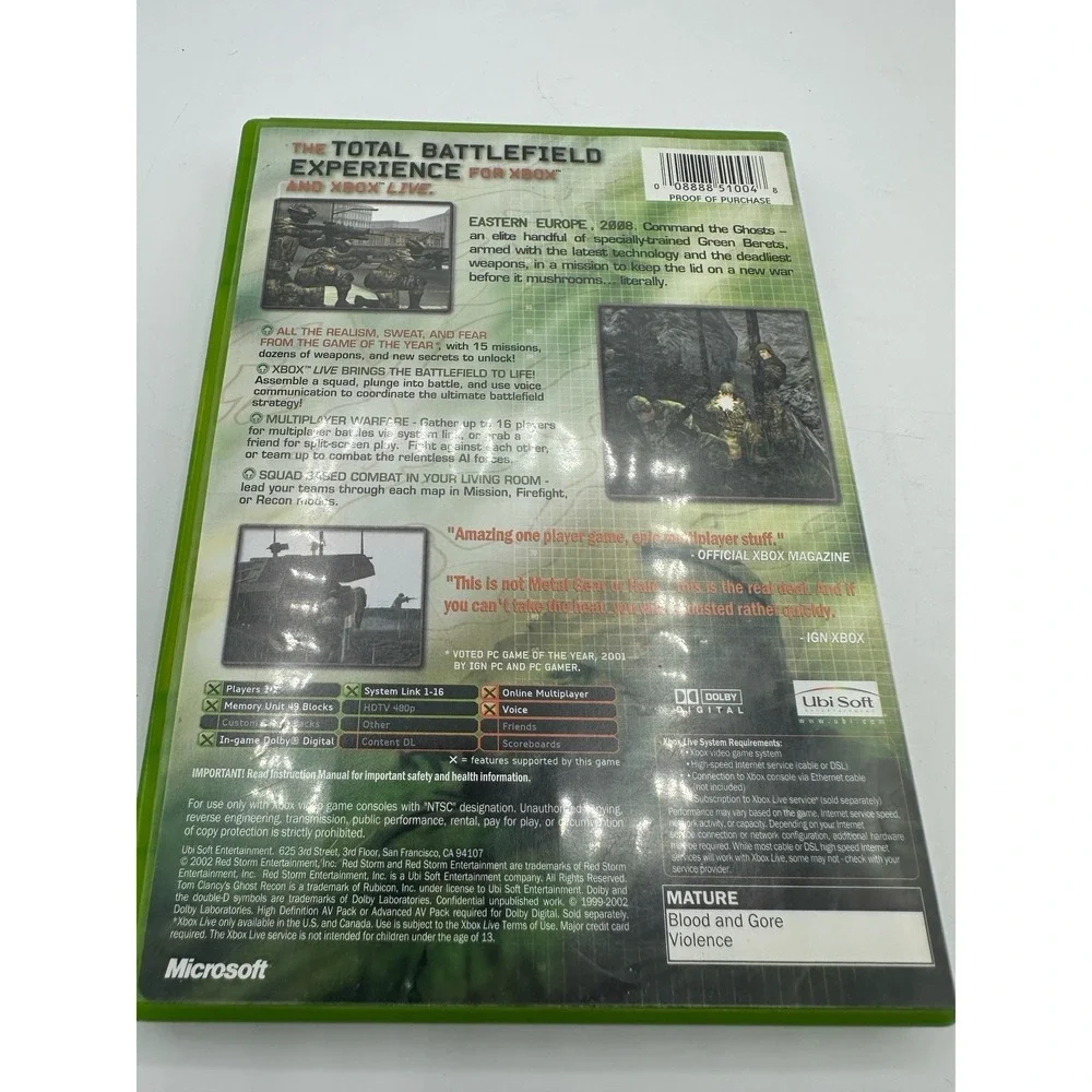 Tom Clancys Ghost Recon Original Xbox CIB Manual Tested Working 2002